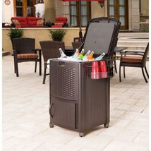 77 Qt. Resin Wicker Cooler with Cabinet Great Cool Drinks Drainage tube ... - £163.51 GBP