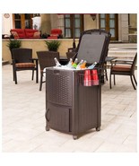 77 Qt. Resin Wicker Cooler with Cabinet Great Cool Drinks Drainage tube ... - £163.51 GBP