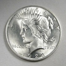 1923 Silver Peace Dollar CH UNC Coin AL591 - £53.40 GBP