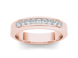 Authenticity Guarantee 
14K Rose Gold 1ct TDW Princess Diamond Men&#39;s Band - £1,032.58 GBP