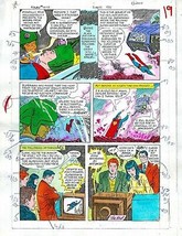 Original 1985 Superman 409 page 19 DC Comics color guide art colorist&#39;s artwork - $46.74