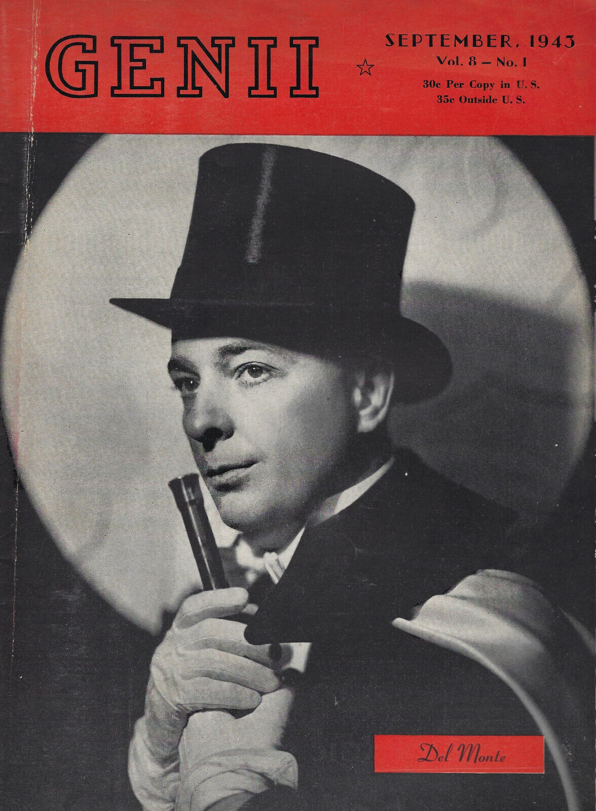 Genii The Conjurors&#39; Magazine September 1943 Vol. 8 No. 1 - $9.75