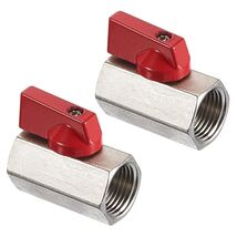 2 PCS Brass Mini Ball Valve, Shut off Switch ball valve 3/8" X 3/8" Female - $21.20