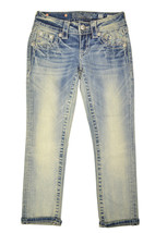 Miss Me Womens Light Blue Embellished Cropped Capri Jeans US 00 / 22 Inc... - $49.01