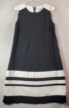 LOFT Tank Dress Womens Size 6 Black White 100% Polyester Sleeveless Back... - $17.68