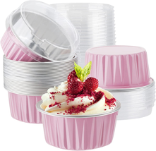 Disposable Foil Ramekins with Lids, 30Pcs 5Oz 125Ml Aluminum Foil Muffin Liners - £13.72 GBP