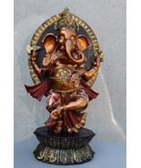 Large 28.5&quot;H Hindu God Dancing Avatar Nritya Ganesha Chaturthi Yoga Pose... - $4,367.26 MXN