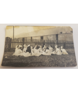 SCHOOL KIDS PICNIC- w/Great Northern Railway TRAIN CARS Real Photo RPPC ... - £13.49 GBP