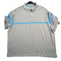 Haggar Shirt Mens XXL Cool 18 Performance Gray Blue Polo Short Sleeve Pu... - $15.47