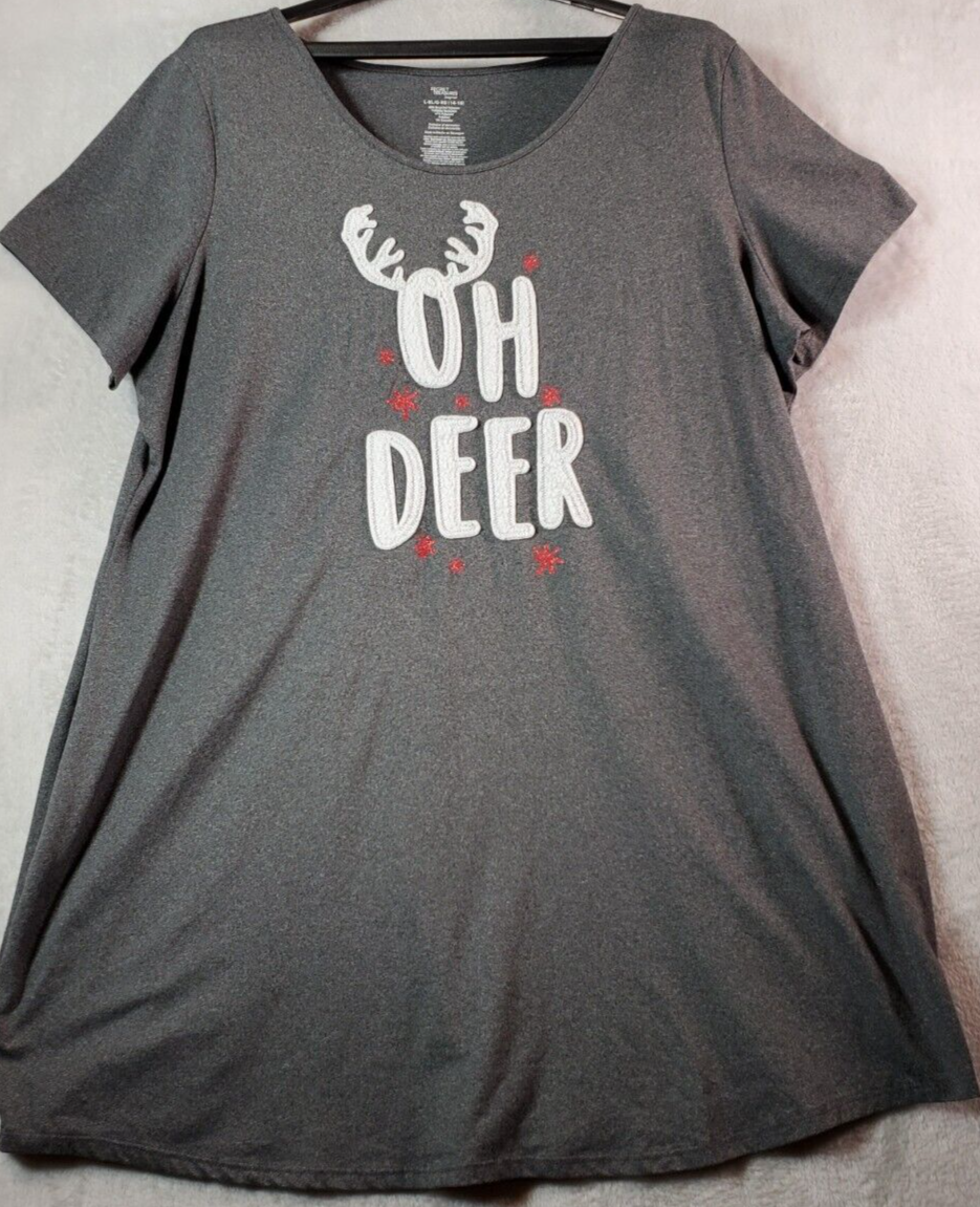 Secret Treasures Christmas T Shirt Unisex Size L/XL Gray Short Sleeve Ro... - $11.42