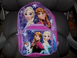 Disney Frozen Elsa Anna Girls Cartoon Kids School Backpack Bookbag Lunch Box SET - £19.93 GBP
