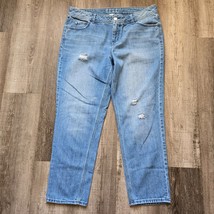 Elle Jeans Womens Size 12 Distressed Light Wash Blue Denim Ankle 35x26 W... - £15.64 GBP