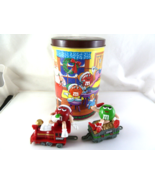 Vintage 1994 Christmas Santa M&amp;M&#39;s Plain Candy Tin Collectible + 2 train... - $14.94 CAD