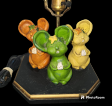 1960&#39;s 70&#39;s Mice Mouse Green Yellow Orange Lamp Eating Cheese Super Cute! - £50.29 GBP