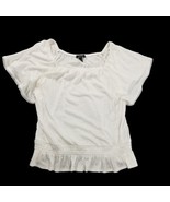 Woman ALYX Peasant GAUZE TOP &amp; NECKLACE Size M Paper White Square Neck - $14.24