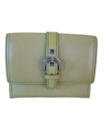 Coach Soho Leather Flap Card Case Compact Wallet Yellow Excellent Preown... - $24.00