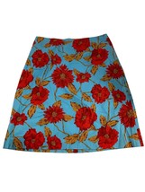 Madison Studio Womens Skirt Size 8 Blue Red Gold Floral Stretch Tropical - $18.81