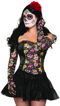 Forum Novelties Day of The Deady Sugar Skull Long Ruched Gloves - £68.18 GBP