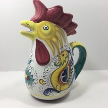 Italian Pottery Pitcher, Hand-painted &amp; Decorated in Traditional Deruta Motifs - £22.92 GBP