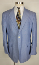 Norm Thompson Mens Light Blue Cotton Sport Coat Jacket 44R - £14.98 GBP