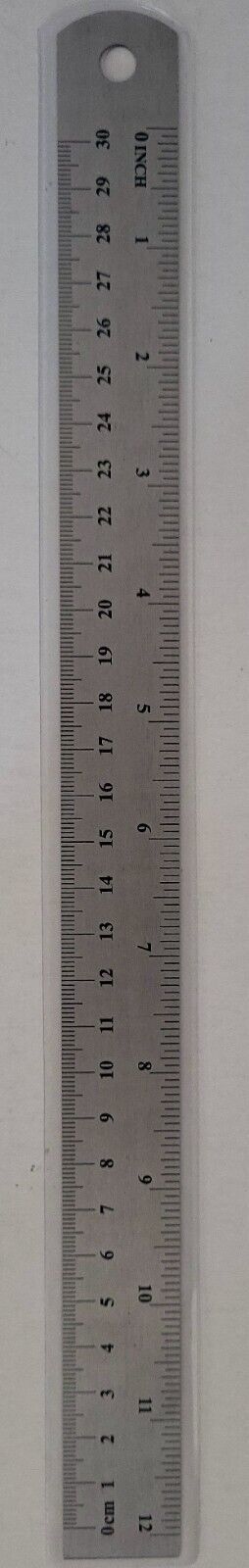 12&quot;/30 cm Stainless Steel Metal Rulers School Office Shop Inches/Centime... - $3.46
