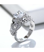 3.15Ct Round White Diamond 925 Sterling Silver Skull Design Engagement Ring - $120.00