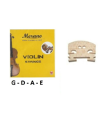 Merano 1/10 Violin String Set ( G - D - A - E ) + Bridge - £12.50 GBP