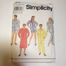 Simplicity 8963 Size XS-XL Misses&#39; Men&#39;s Nightshirt Long Short Pajamas - $12.86