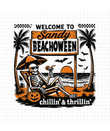 Skeleton Beach Halloween PNG, Spooky Vacation PNG, Halloween Beach Party... - $2.50