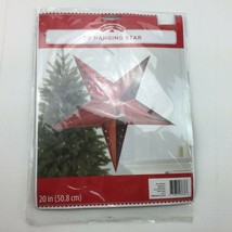 Holiday Time 3D Hanging Red 20&quot; Star Wedding Birthday Christmas Lantern - £13.53 GBP