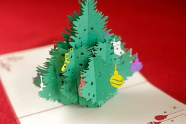 3D Pop Up Christmas Card, Paper Art, Holiday Card, Greeting Card, Christmas Tree - £3.58 GBP