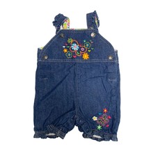 Arizona Jeans Girls Infant baby Size 0 3 months Bib Overall Shorts Short... - £8.79 GBP