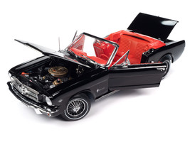 1964 1/2 Ford Mustang Convertible Raven Black w Red Interior American Muscle Ser - £86.79 GBP