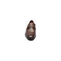 Stacy Adams Feronte Moc Toe Bit Slip On Croco Print Leather Cognac 25623-221 image 7