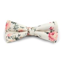  Urban-Peacock Men&#39;s Floral Banded Bow Tie (Cream Print) - £10.34 GBP