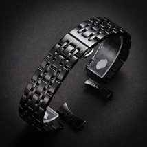 21mm Black 304L Stainless Steel Metal Curved End Watch Bracelet/Watchband + Tool - £19.77 GBP+