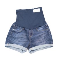Bella Vida Shorts Womens M Blue Denim Flat Front Casual Maternity Jean Bottoms - £20.25 GBP