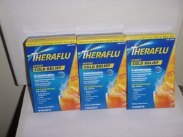 (3 pack)  THERAFLU Cold Relief Multi Symptom Honey Lemon - 6 ct each  Ex... - $19.99