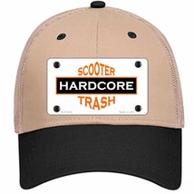 Hardcore Scooter Trash White Novelty Khaki Mesh License Plate Hat - £22.97 GBP