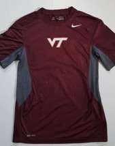 Nike Dri Fit Short Sleeve VA Tech Athletic Shirt Burgundy/ Gray Men&#39;s Small - £16.07 GBP
