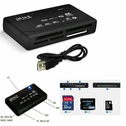 USB 2.0 High-Speed Mini 26-In-1 Black Memory Card Reader for CF XD SD MS... - $8.66