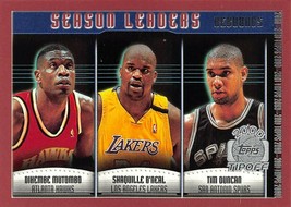 2000-01 Topps Tip Off #137 Shaquille Oneal &amp; Tim Duncan Dikembe Mutombo  - £3.78 GBP