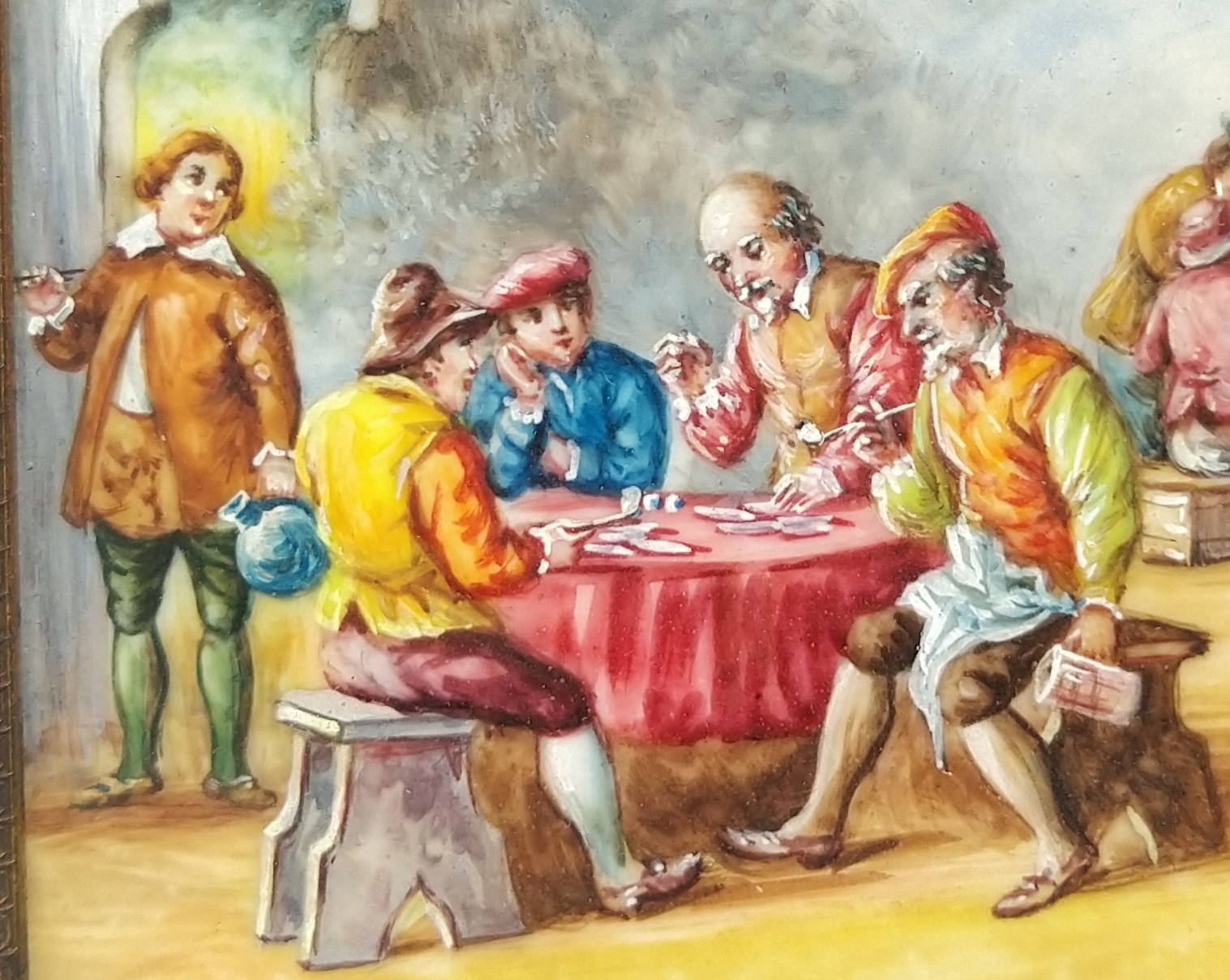 Miniature oil painting signed, in the style of 17th century, exceptional... - $429.00