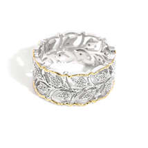 925 Silver Hollow Leaf CZ Diamond Ring - $58.00