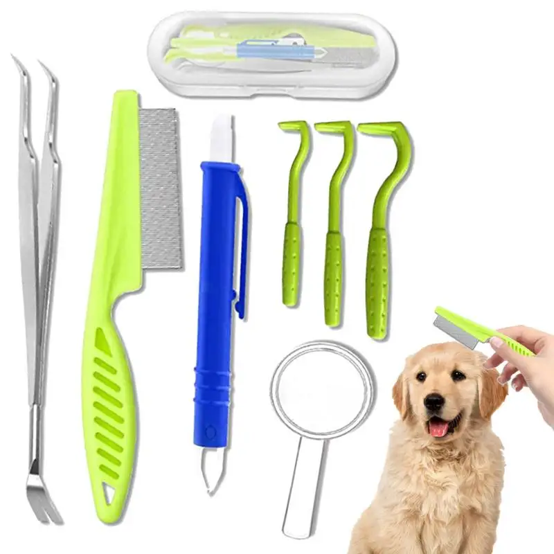 Pet Tick Removal Tool Dog Tick Remover Kit Easy Use Flea Remover Hook Tick - $19.93