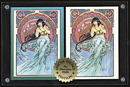 Signed Steve Woron 2 Betty Page In Mucha Style Stunning Trading Cards Screwdown - £12.37 GBP