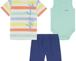 TOMMY HILFIGER Baby Boys Stripe Shirt, Bodysuit and Short, 3 Piece Set 0-3M - £19.97 GBP