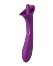 Adele Clit Licking Tongue Vibrator W/ G Spot Stimulator Purple - £56.01 GBP