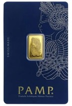 2.5 Gram PAMP Suisse Gold Bar 999.9 Of Fine Gold - £332.33 GBP