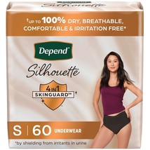 Depend Silhouette Incontinence &amp; Postpartum Underwear for Women SMALL  60Count - £47.68 GBP